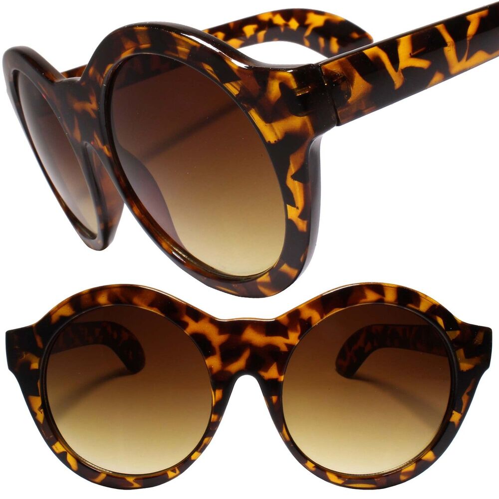 Classic Retro Round Large Oversized Sunglasses Mens Womens Tortoise Shades